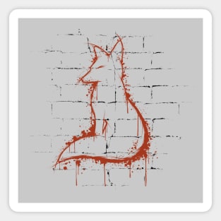 Urban Graffiti Street Art Fox Silhouette Magnet